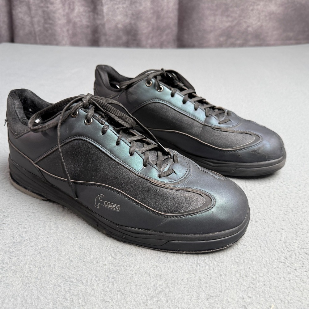 Hammer Mens Bowling Shoes Iridescent Black Green Color Shift Size 11.5